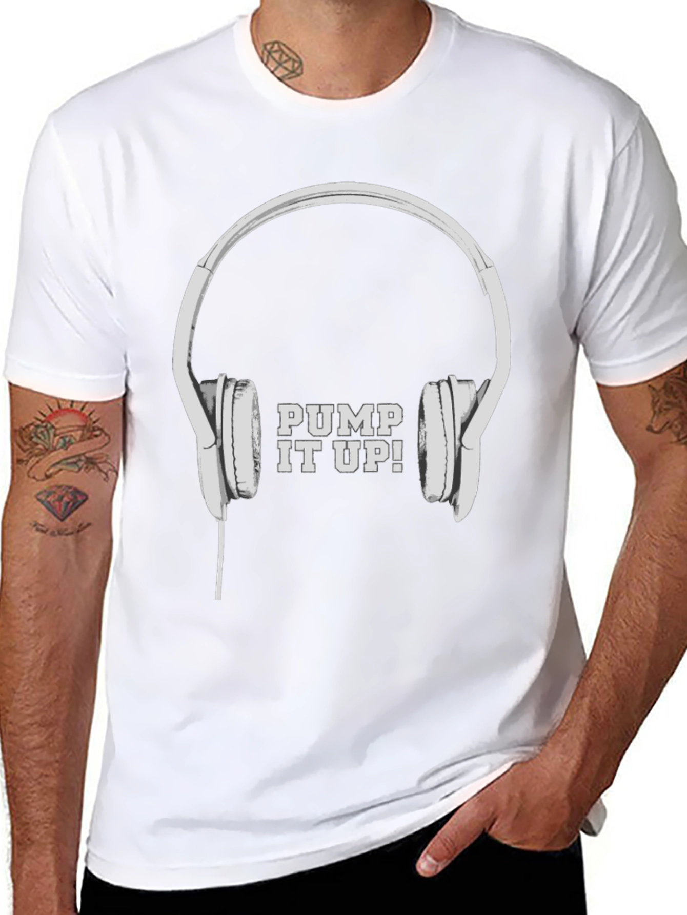 Pump It Up! Headphones Graphic Tee - Black