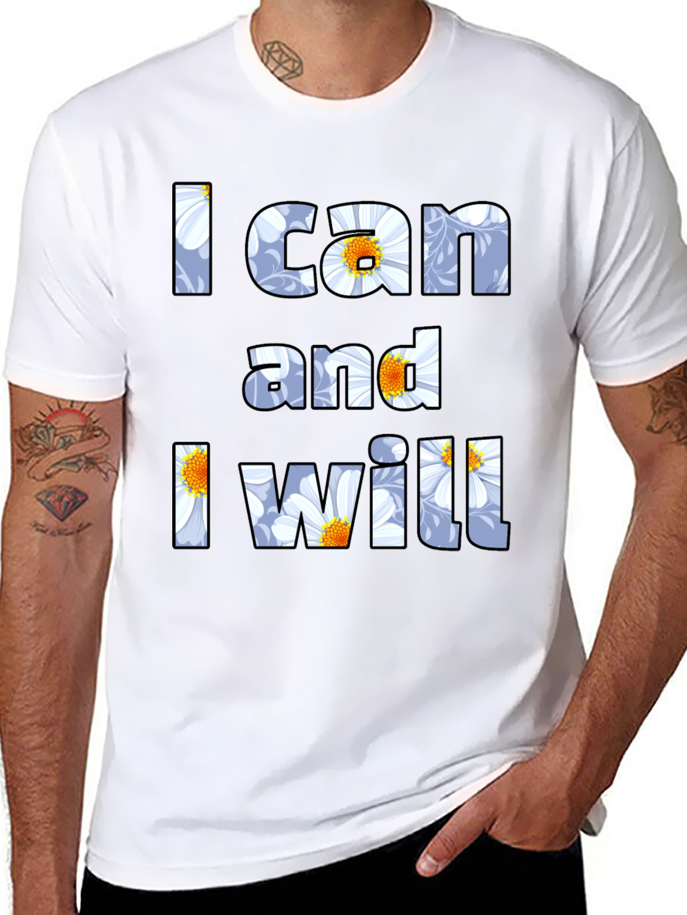 I Can and I Will Floral Graphic T-Shirt