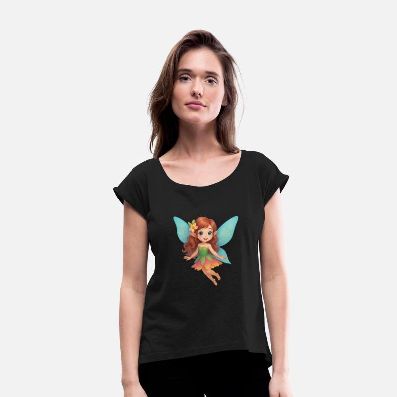 Adorable Fairy with Colorful Wings and Dress