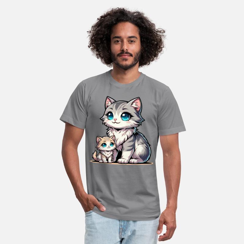 Adorable Mother And Kitten Duo Illustration Cute