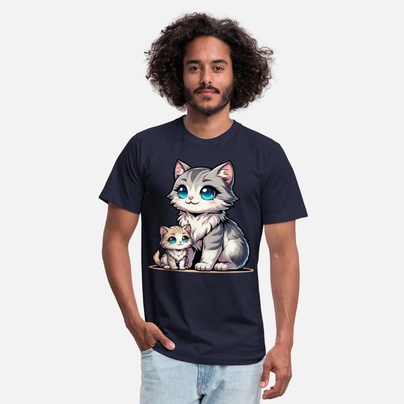 Adorable Mother And Kitten Duo Illustration Cute
