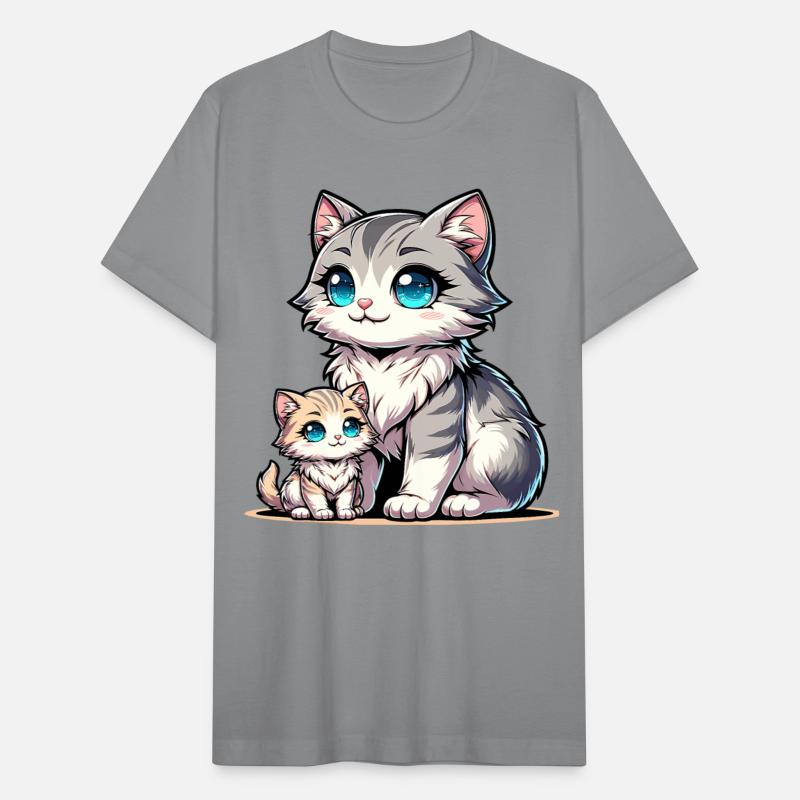 Adorable Mother And Kitten Duo Illustration Cute