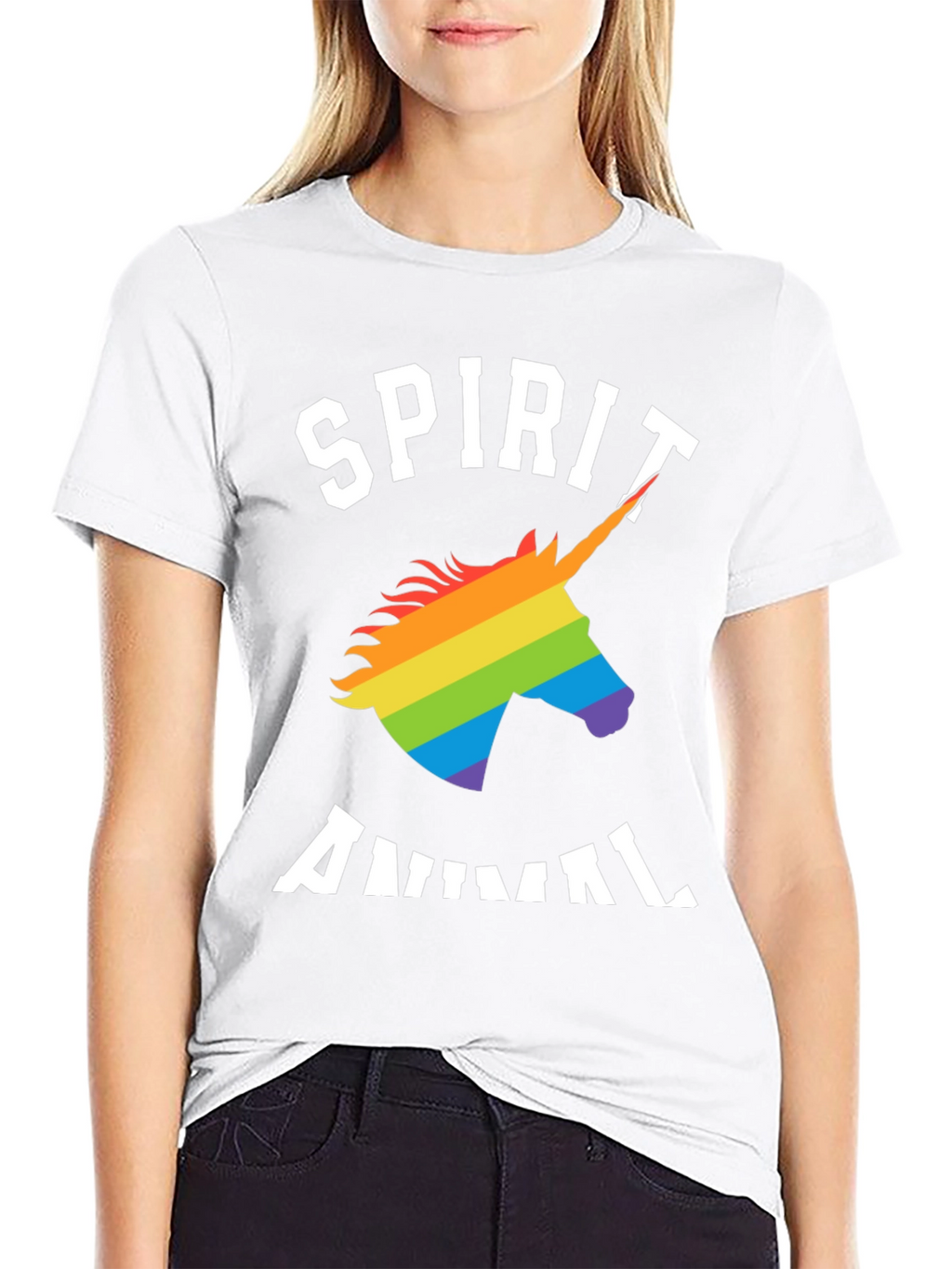 Spirit Animal Rainbow Unicorn Graphic T-Shirt