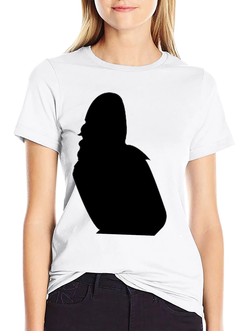 Black T-Shirt with Silhouette Design