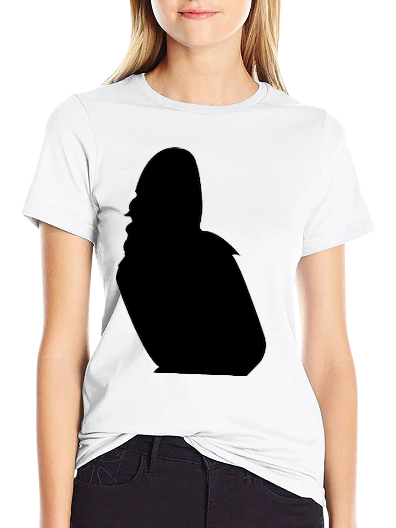 Black T-Shirt with Silhouette Design