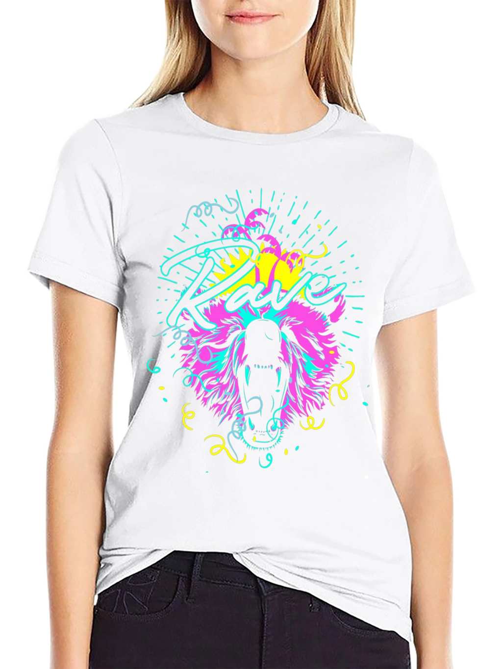 Neon Rave Bear T-Shirt - Bold Graphic Tee