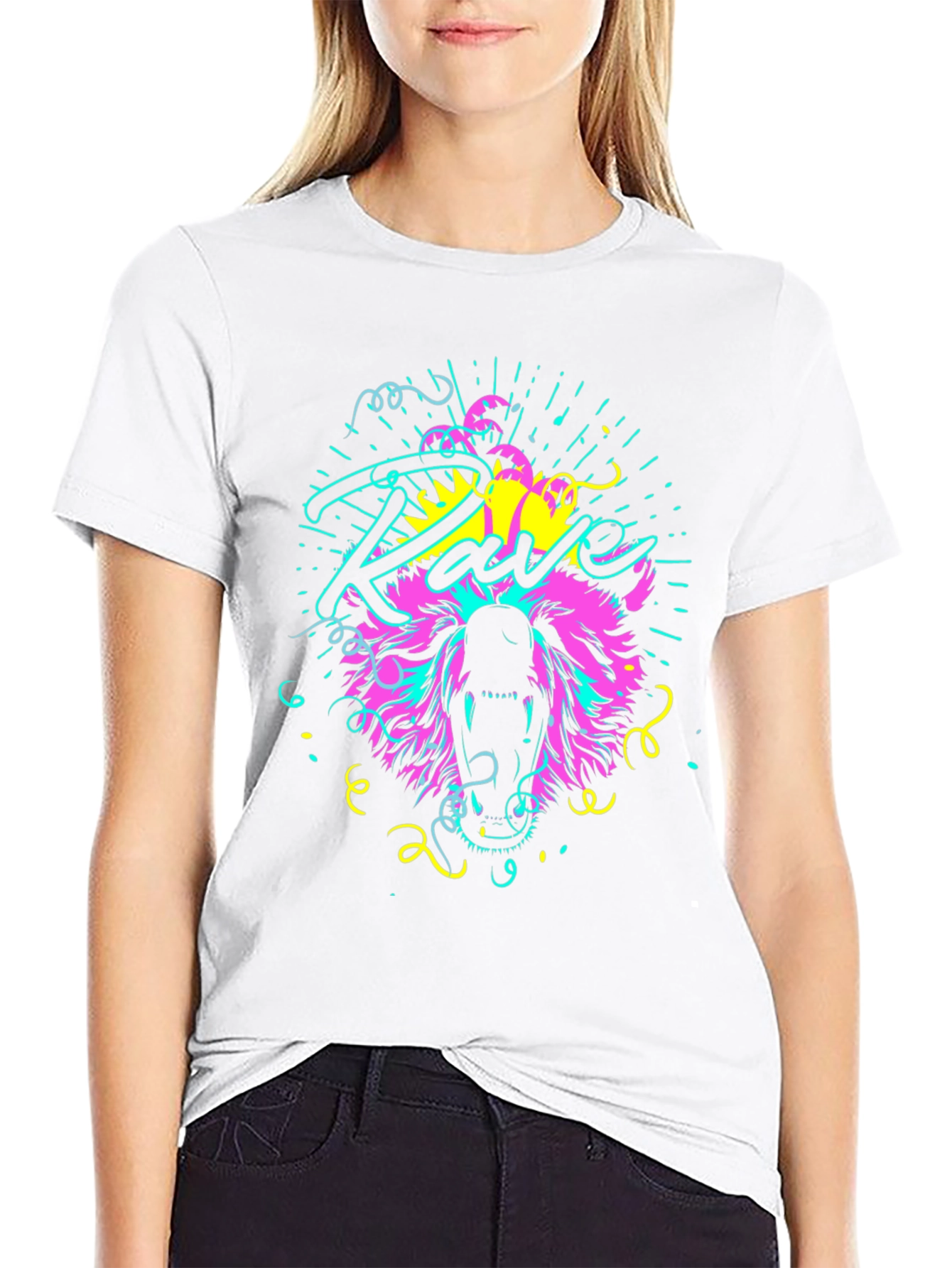 Neon Rave Bear T-Shirt - Bold Graphic Tee