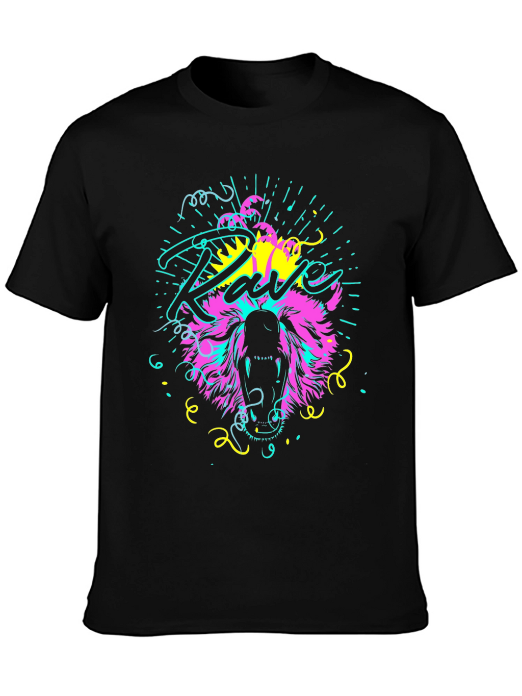 Neon Rave Bear T-Shirt - Bold Graphic Tee