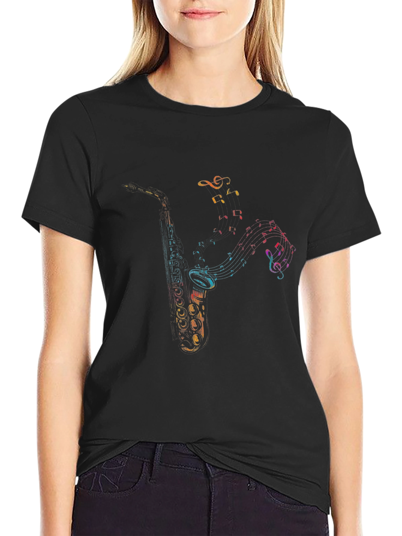 Musical Saxophone Graphic Tee - Cool Musician T-Shirt