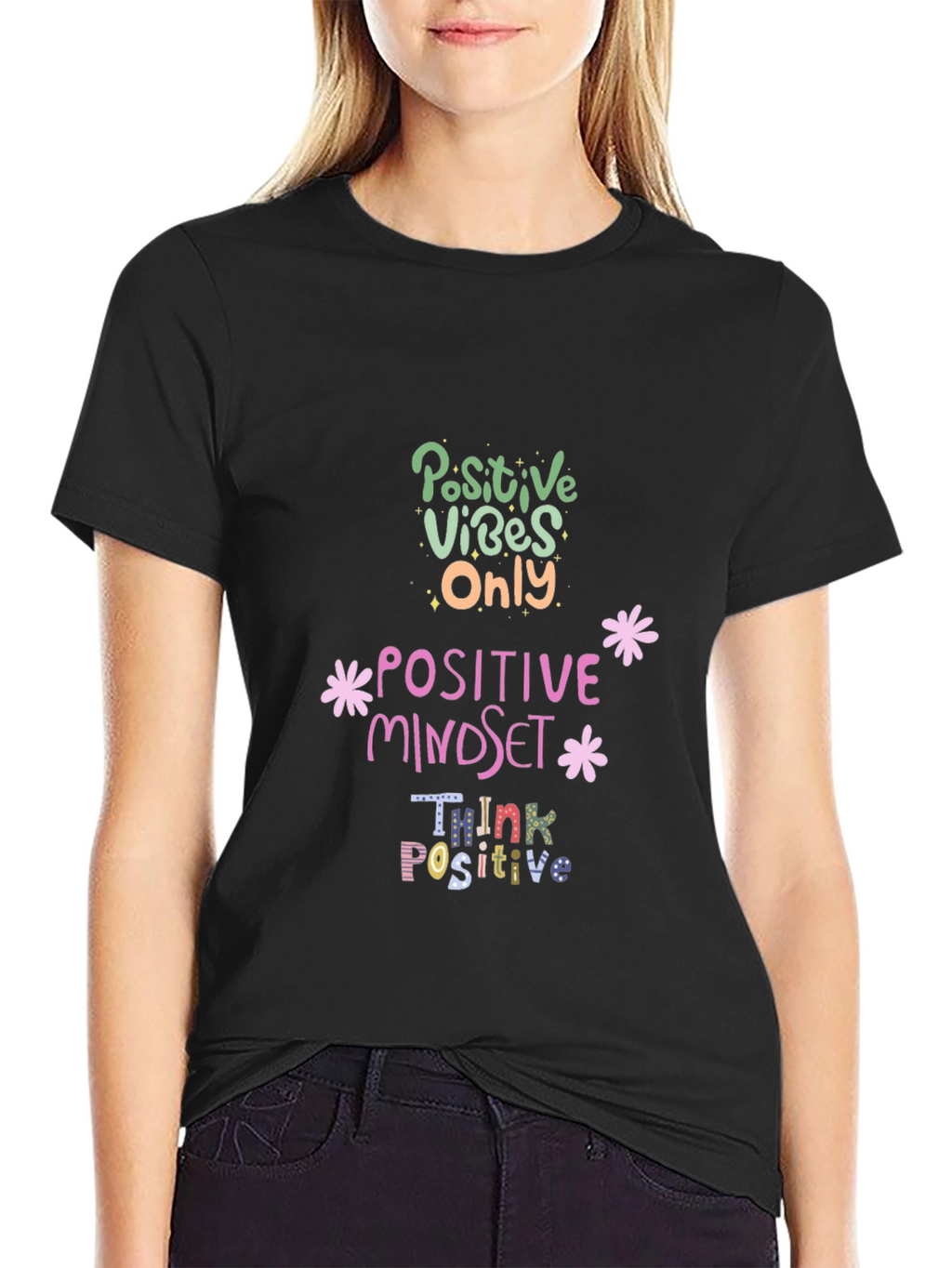 Positive Vibes Graphic Tee - Black