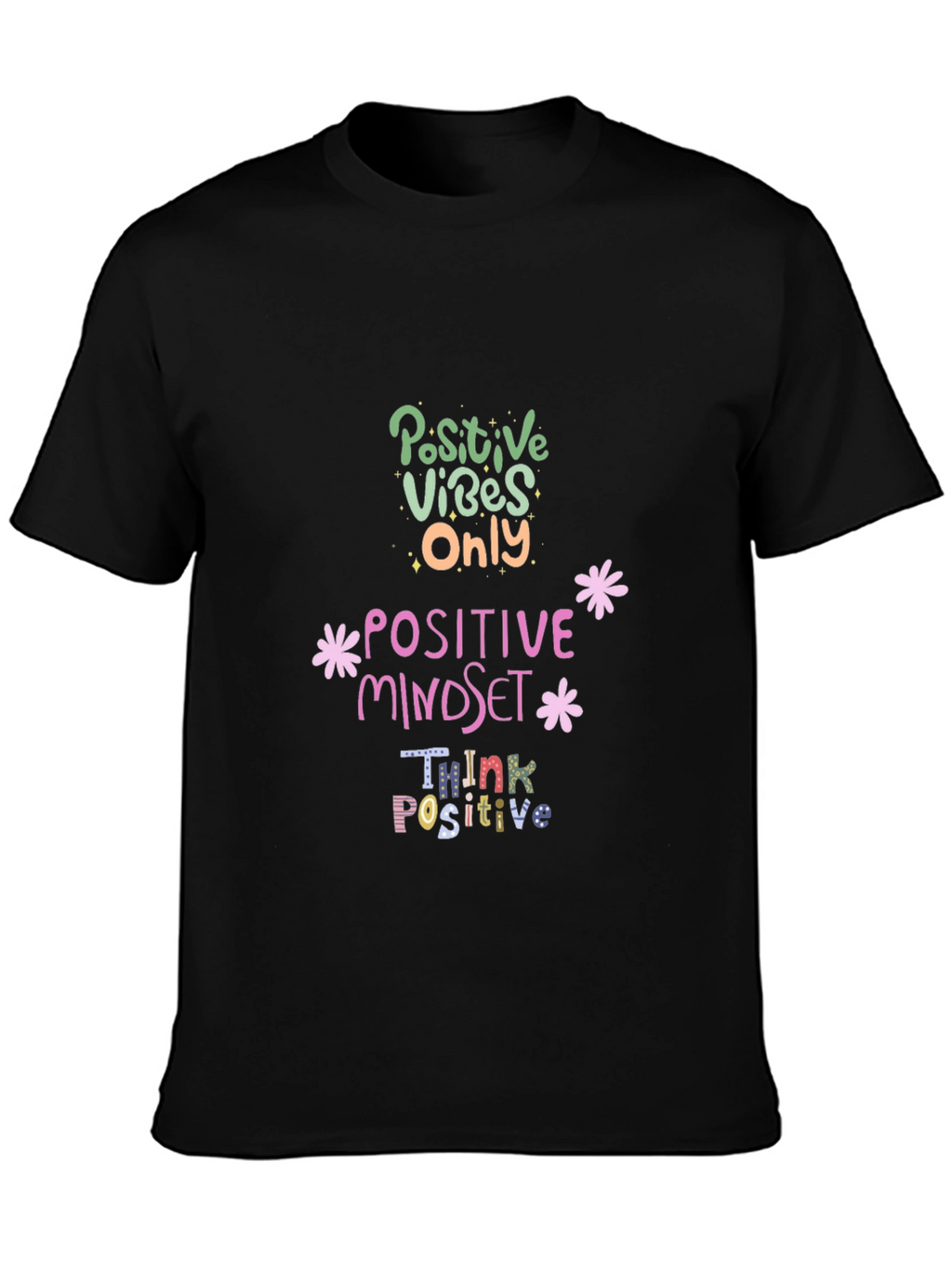 Positive Vibes Graphic Tee - Black