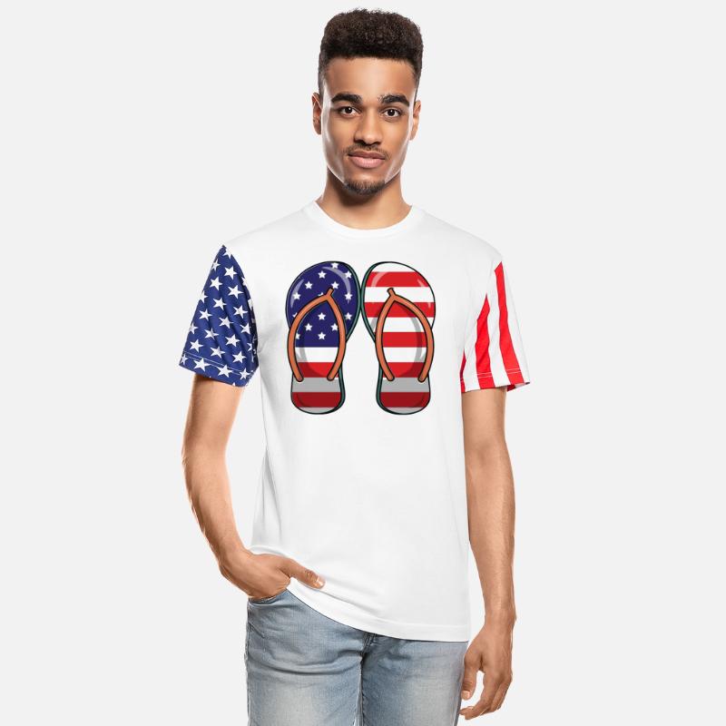 American flag on flip flop sandals