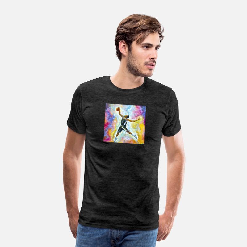 An expressive oil painting of a basketball player