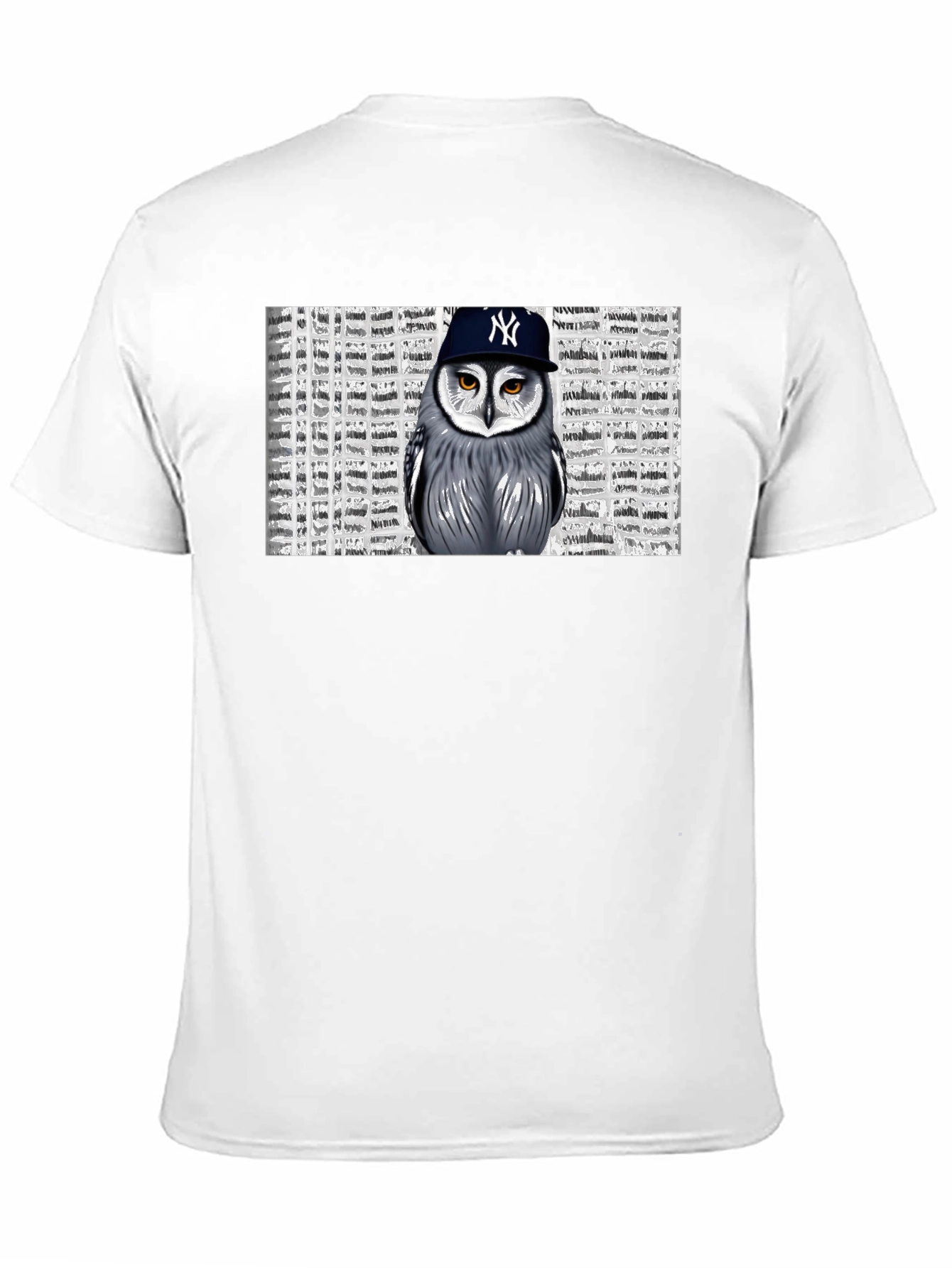 Owl in NY Cap Black T-Shirt