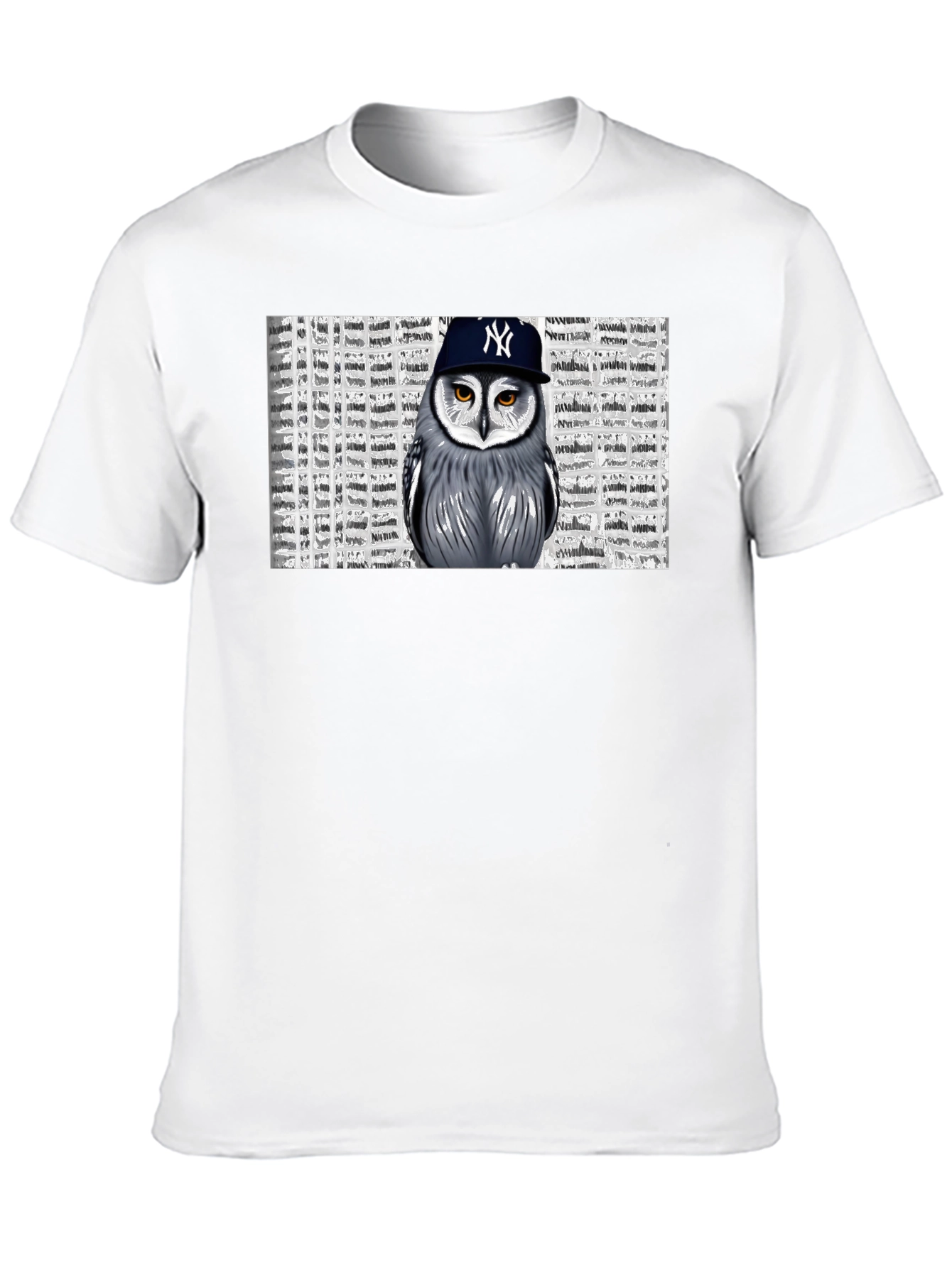 Owl in NY Cap Black T-Shirt
