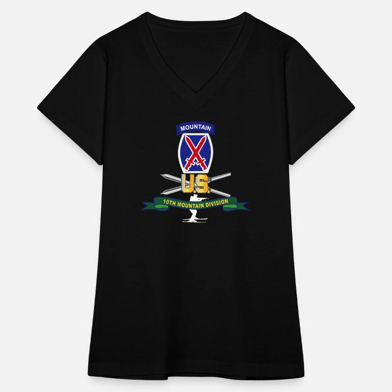 Army 10th Mountain Division SSI w Ski Branch Ribbo