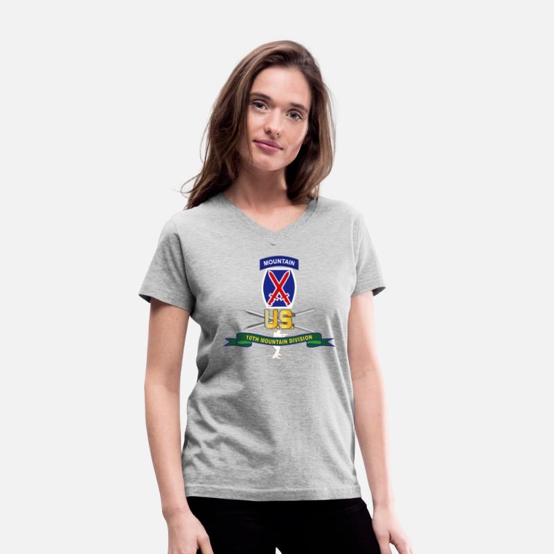 Army 10th Mountain Division SSI w Ski Branch Ribbo