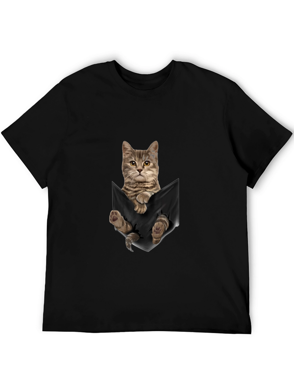 Cat Pocket T-Shirt - Unisex Cute Tee