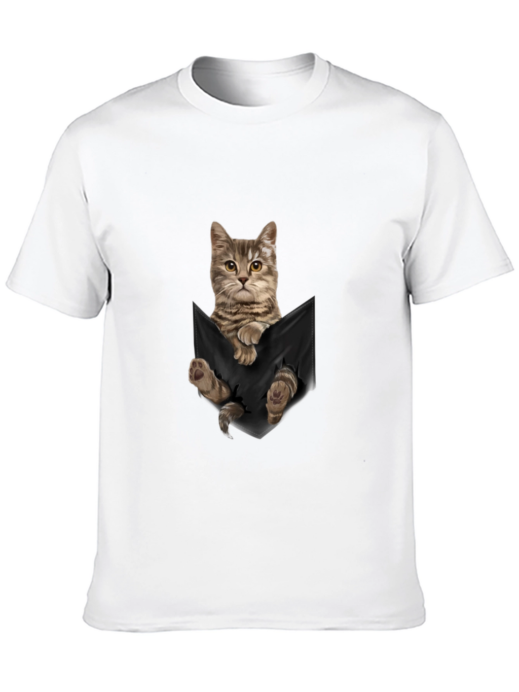 Cat Pocket T-Shirt - Unisex Cute Tee