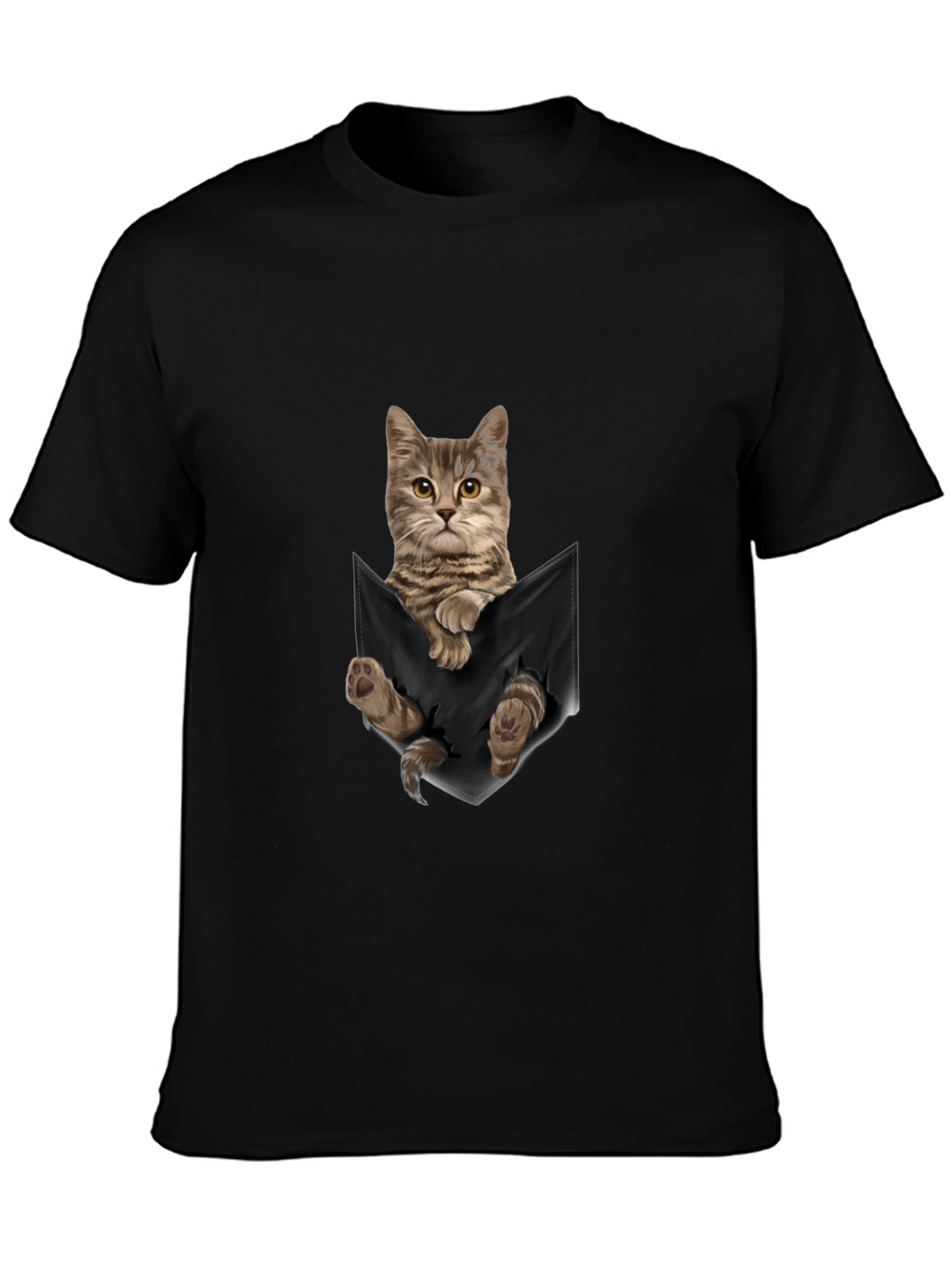 Cat Pocket T-Shirt - Unisex Cute Tee