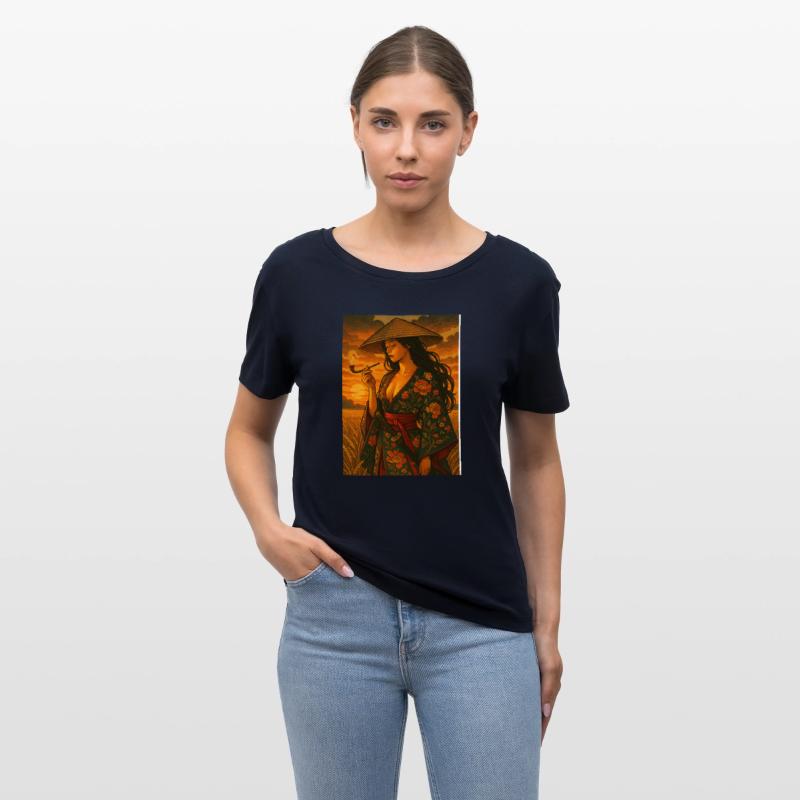 Asian Woman with Pipe and Sword