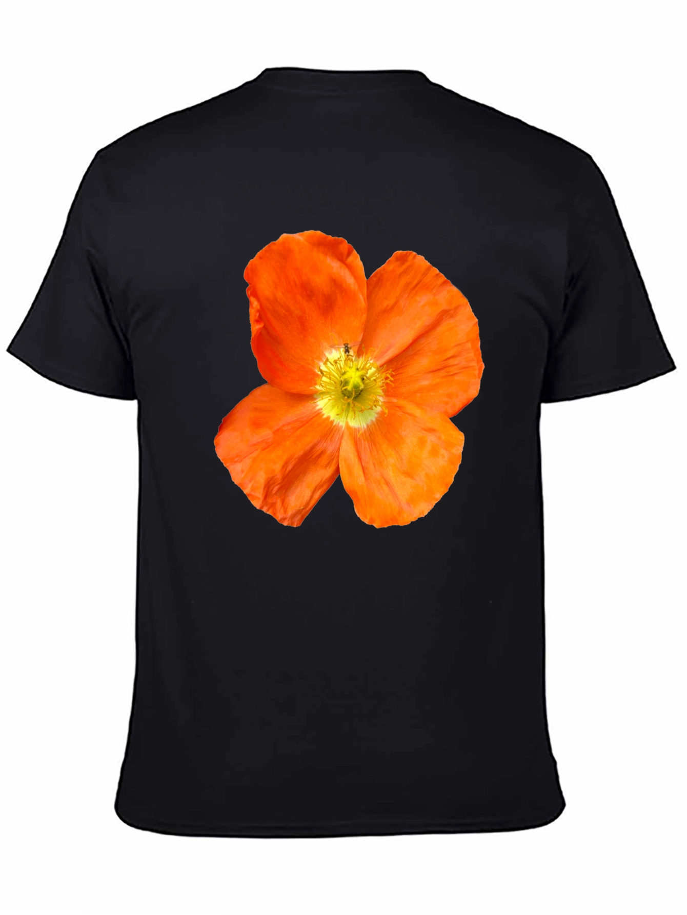 Floral Print T-Shirt - Bold Orange Poppy Design