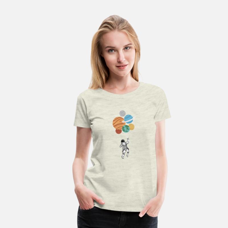 Astronaut Holding Planet Balloons Solar System Spa