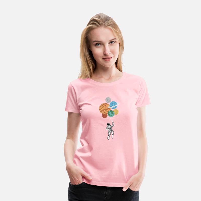 Astronaut Holding Planet Balloons Solar System Spa