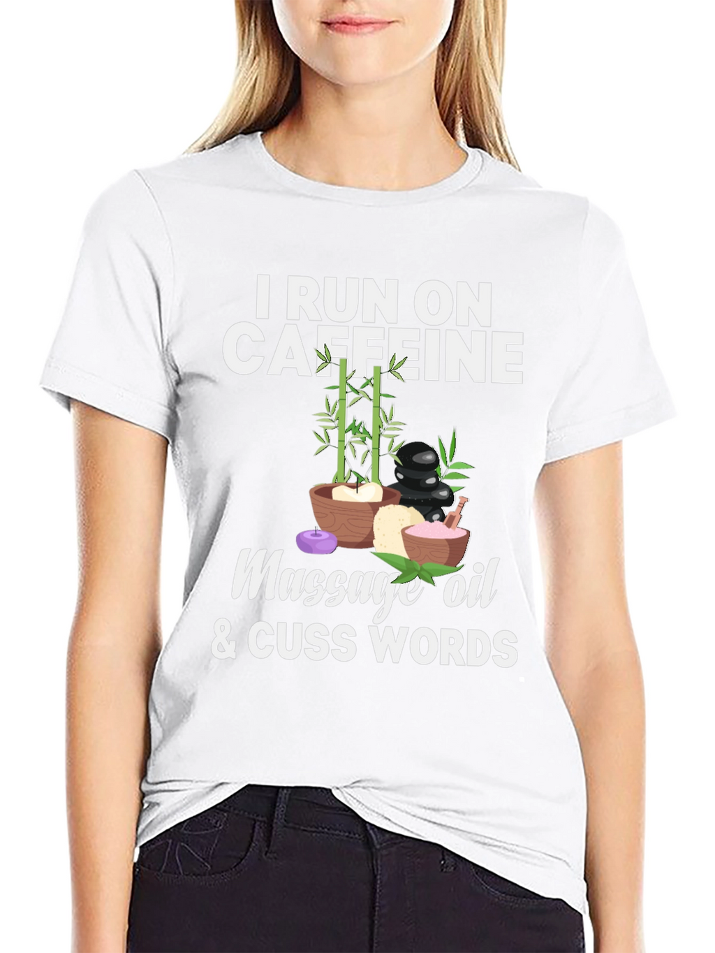 Caffeine Massage Oil & Cuss Words Graphic Tee