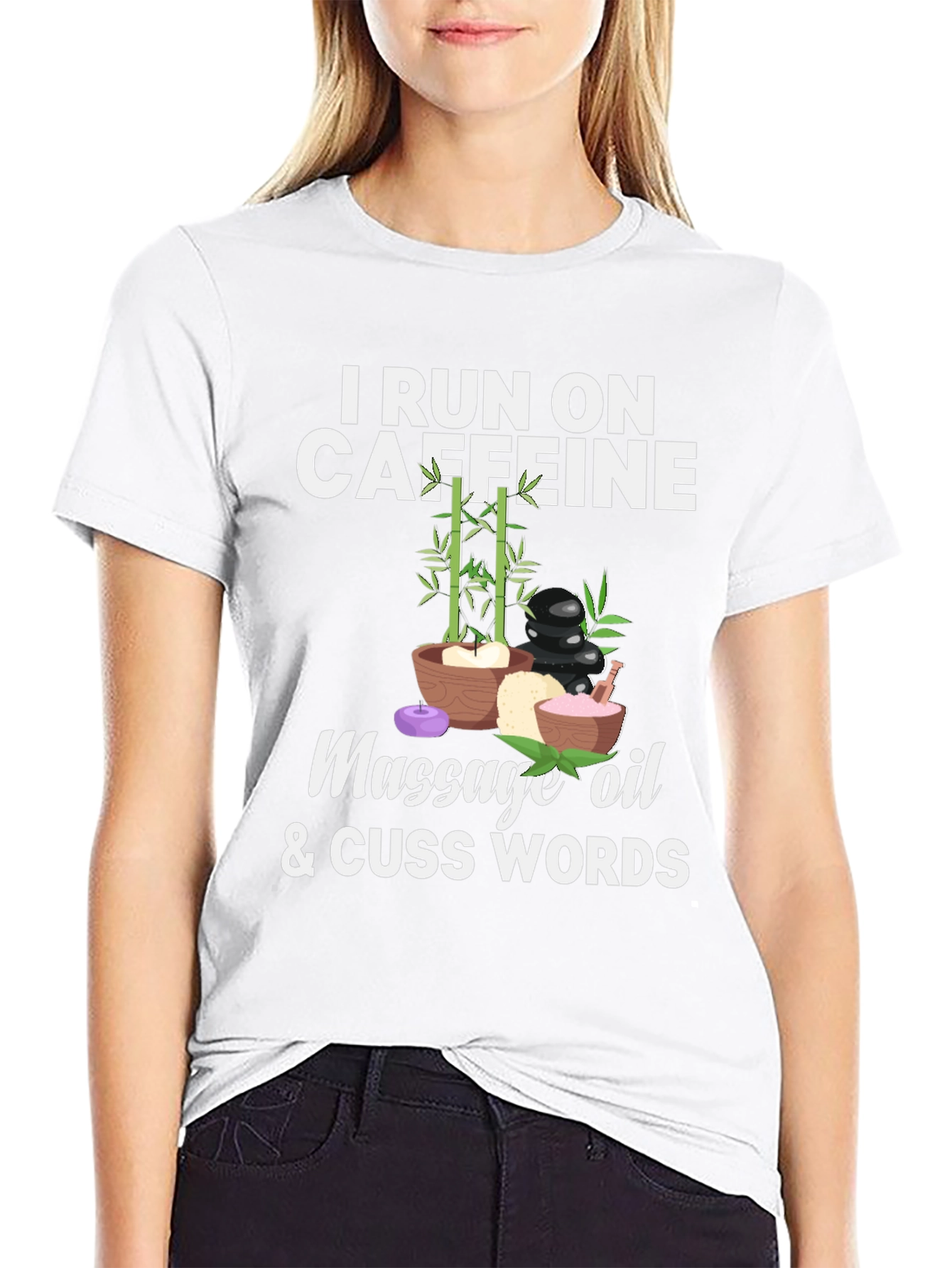 Caffeine Massage Oil & Cuss Words Graphic Tee
