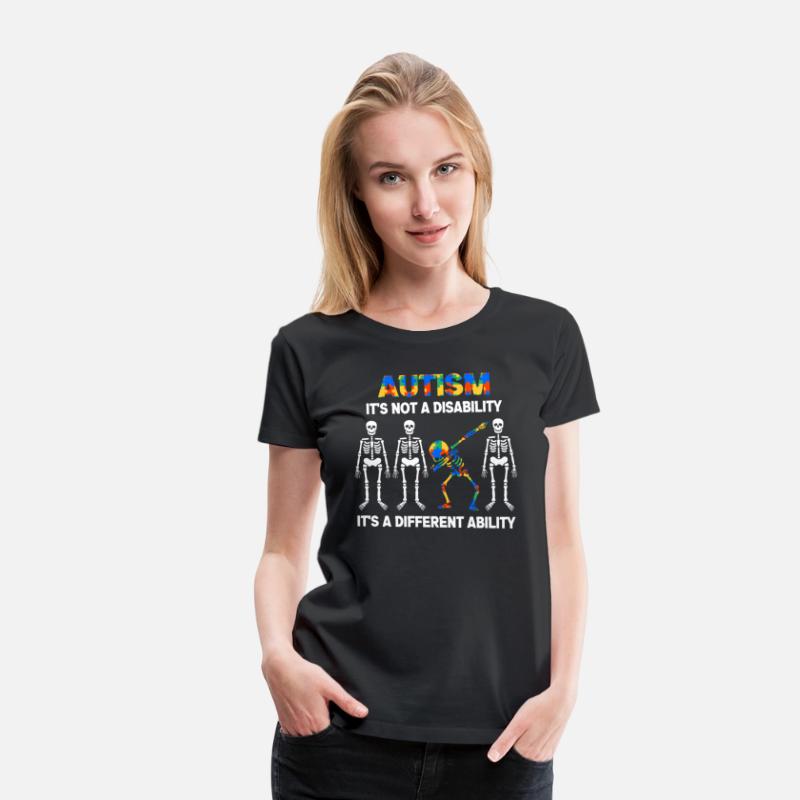 Autism it's a different ability Dabbing skeleton