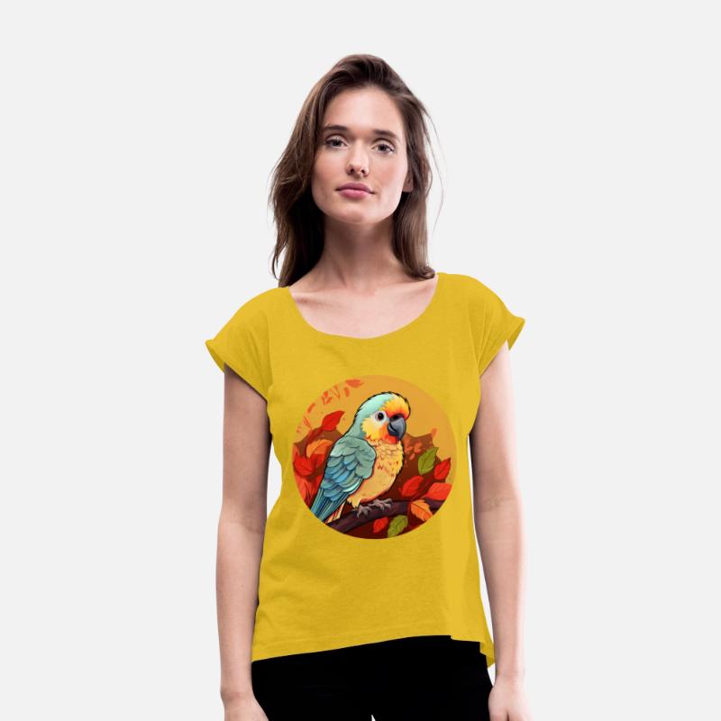 Autumn Parrot: Leaves and Sunset