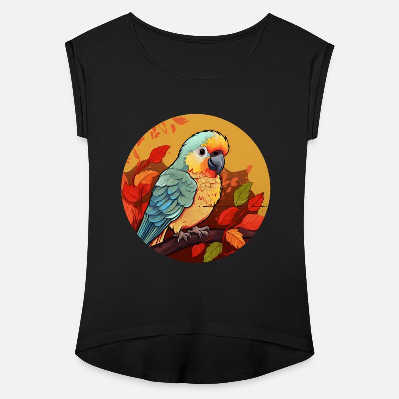 Autumn Parrot: Leaves and Sunset