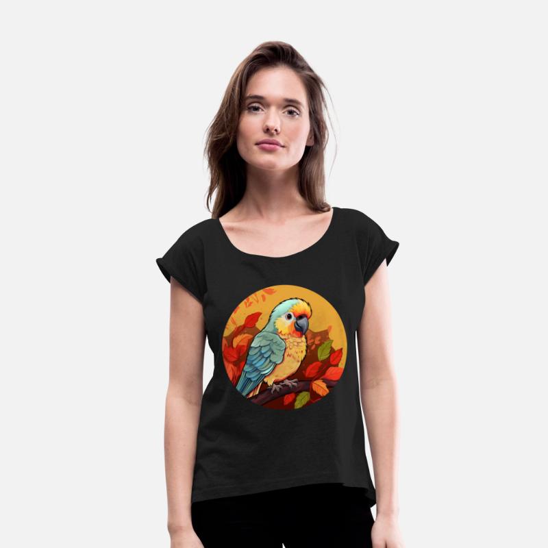 Autumn Parrot: Leaves and Sunset