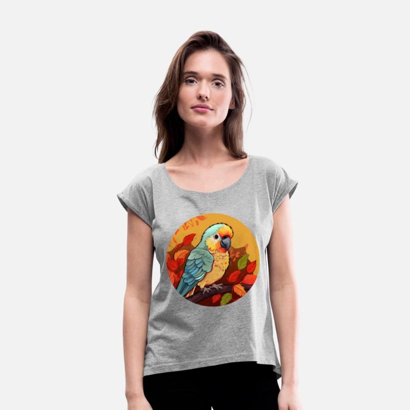 Autumn Parrot: Leaves and Sunset