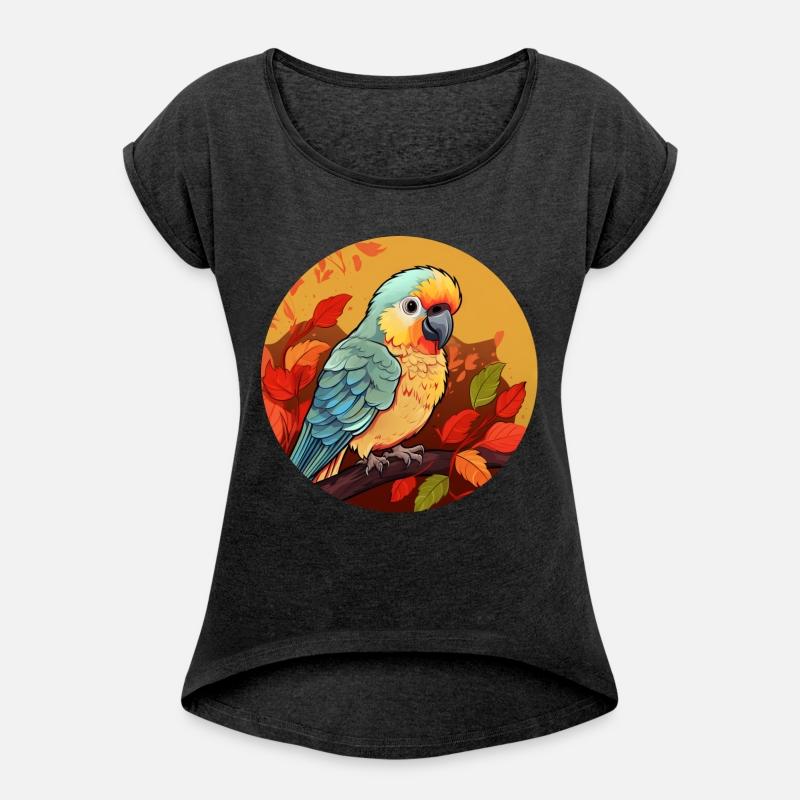 Autumn Parrot: Leaves and Sunset