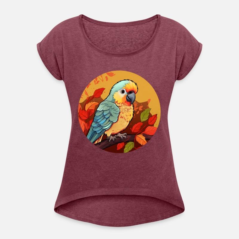 Autumn Parrot: Leaves and Sunset