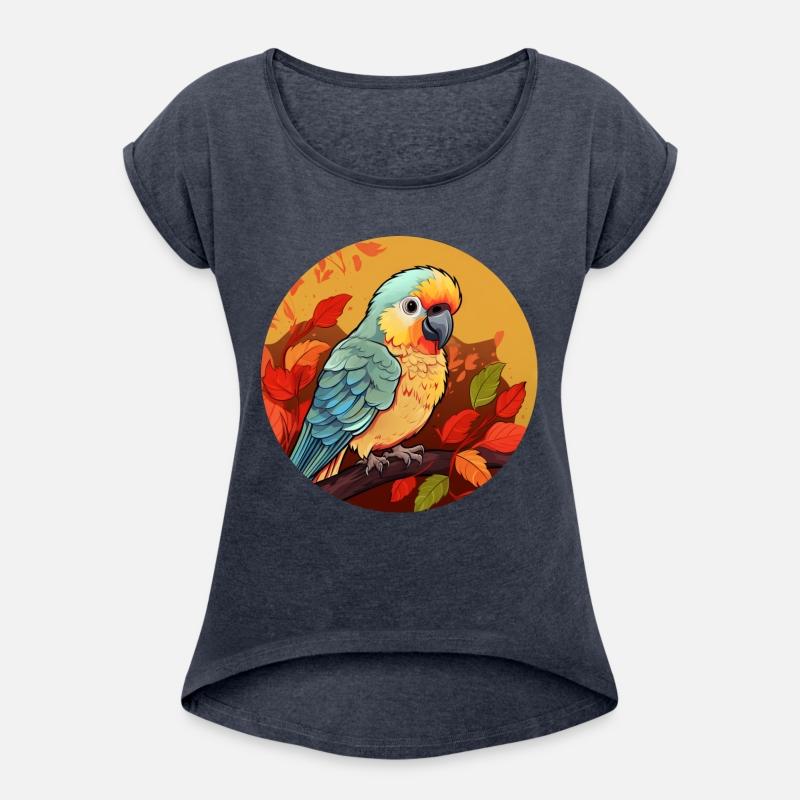 Autumn Parrot: Leaves and Sunset