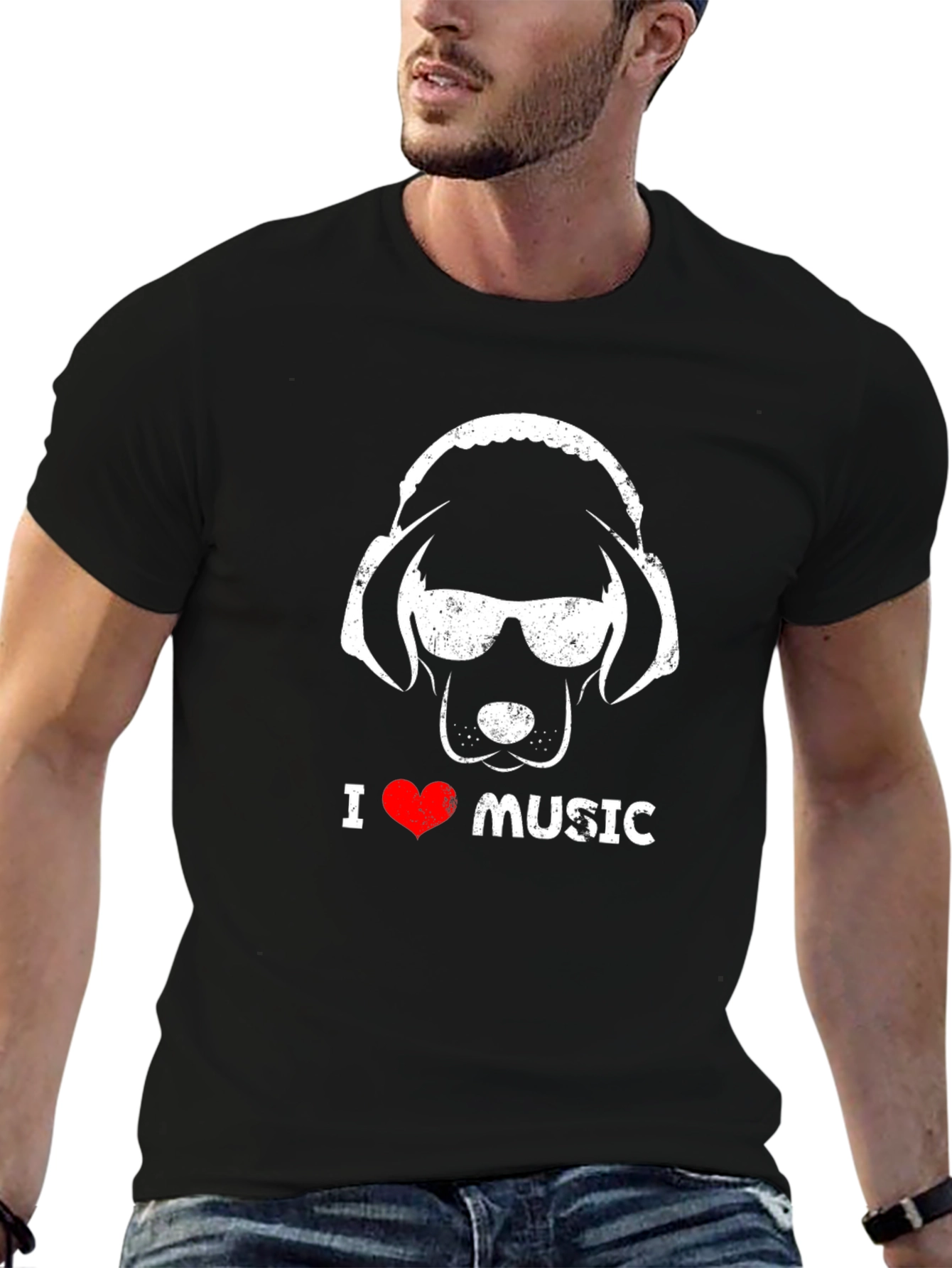 Dog DJ T-Shirt - I Heart Music Animal Lover Tee