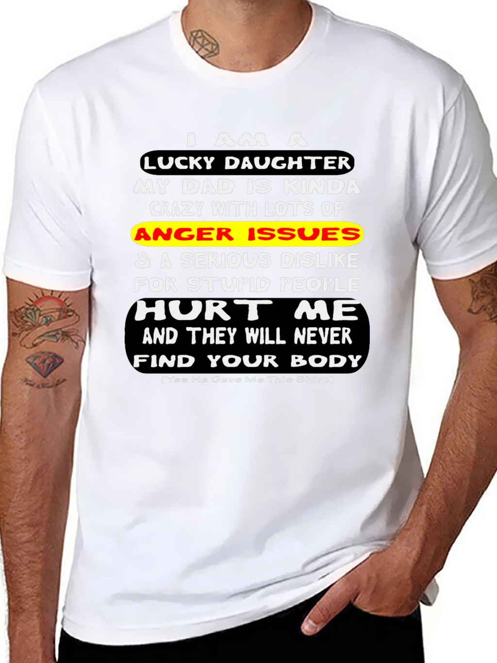 Lucky Daughter Graphic T-Shirt - Novelty Dad Gift