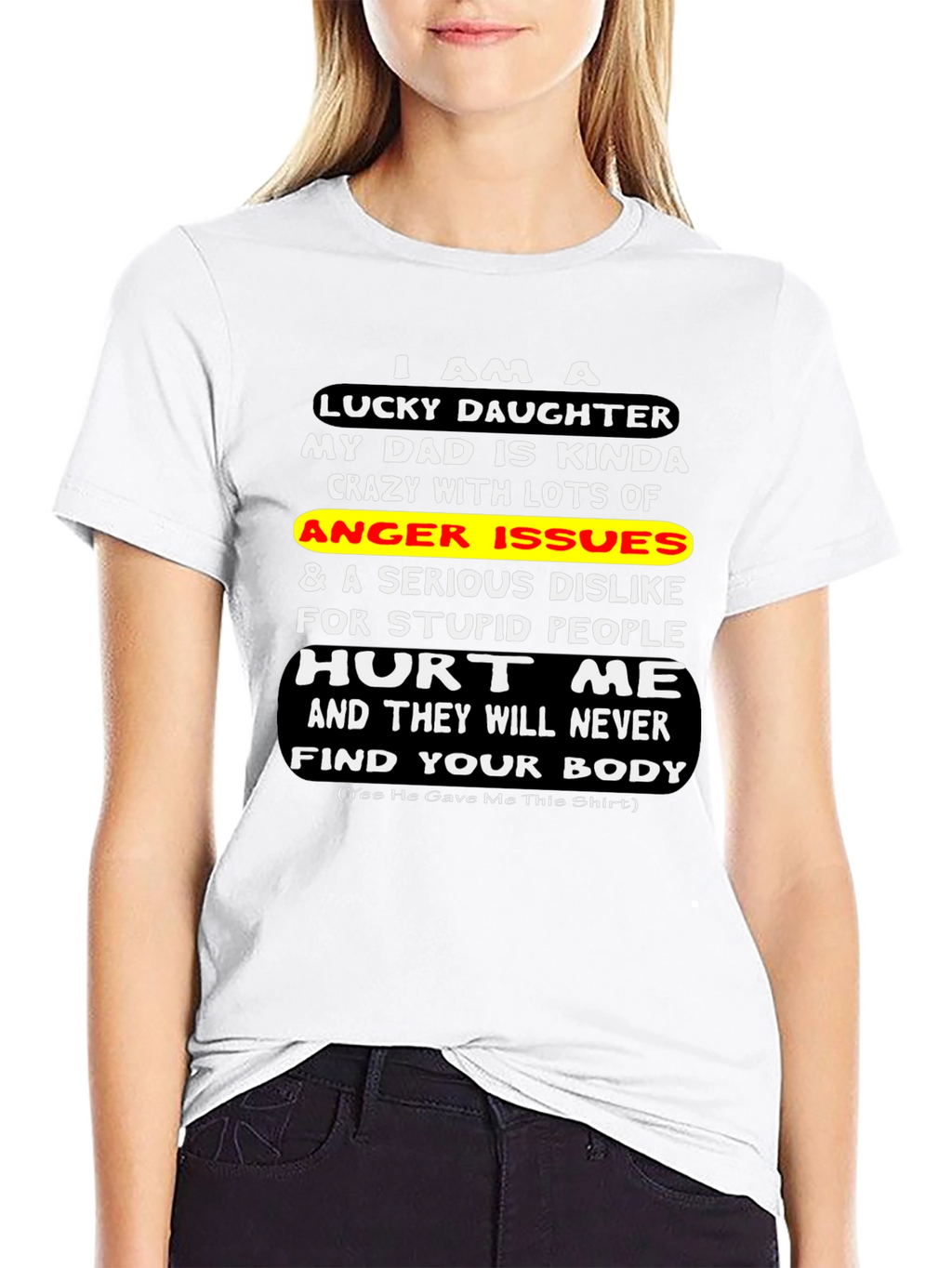 Lucky Daughter Graphic T-Shirt - Novelty Dad Gift