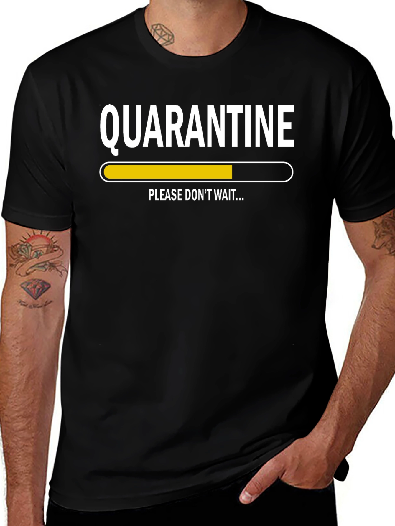 Quarantine Loading Graphic Tee - Black Short Sleeve T-Shirt