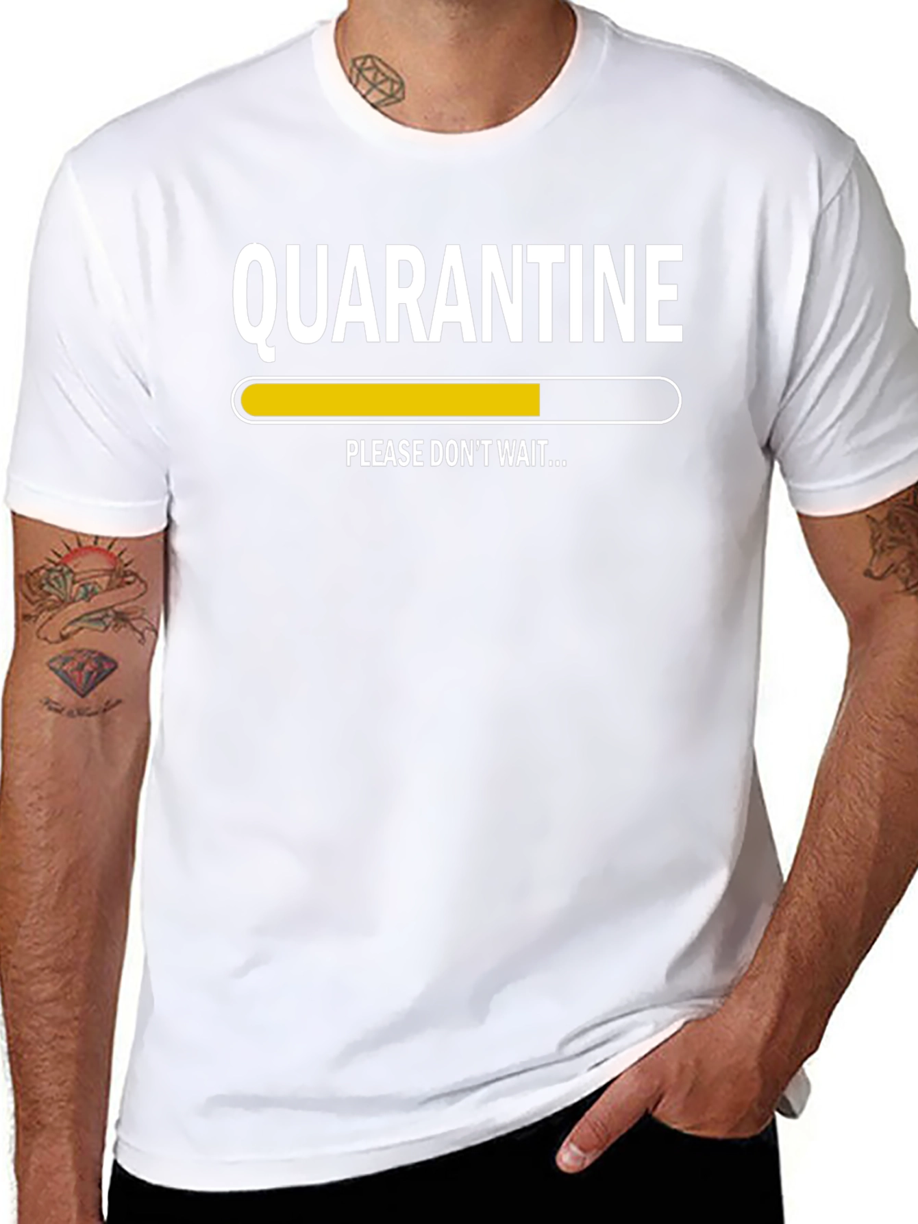 Quarantine Loading Graphic Tee - Black Short Sleeve T-Shirt