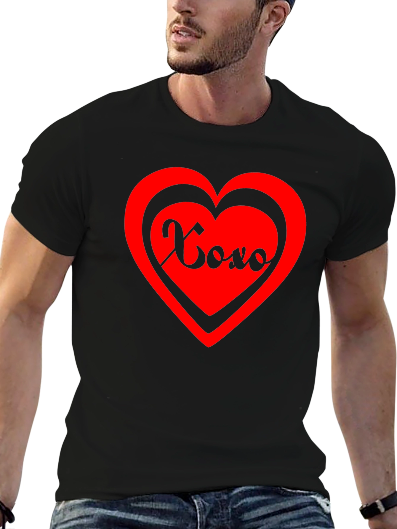 XOXO Heart Graphic Tee - Black