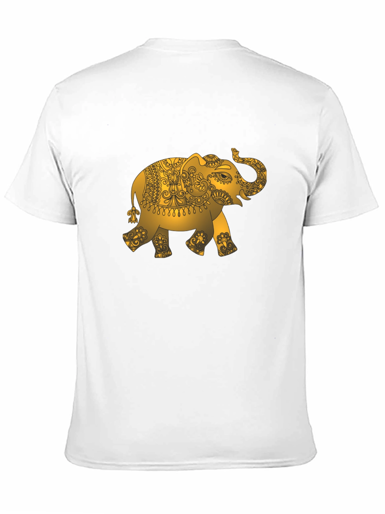 Gold Elephant Graphic Black T-Shirt