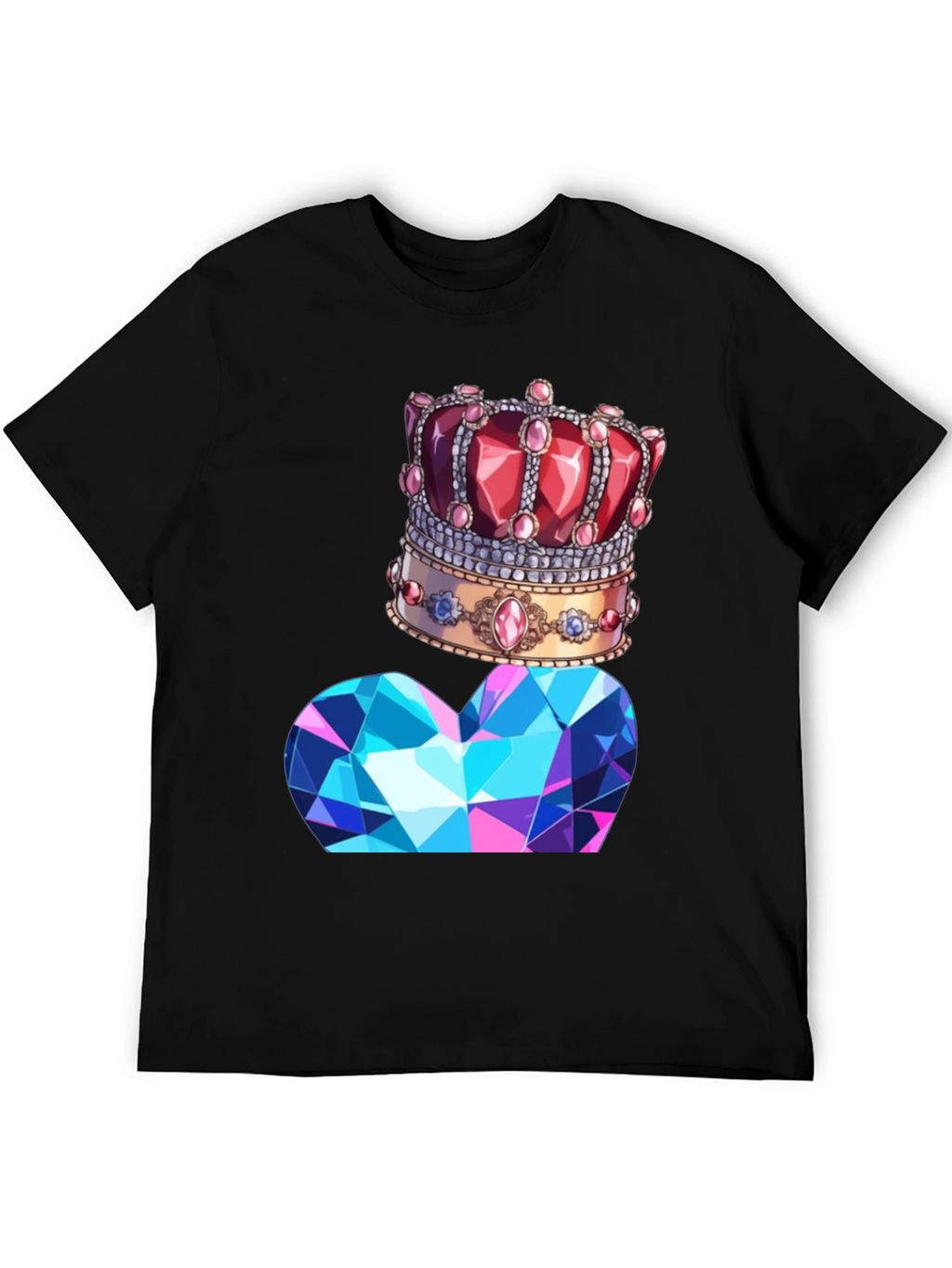 Crown & Diamond T-Shirt - Stylish Graphic Tee