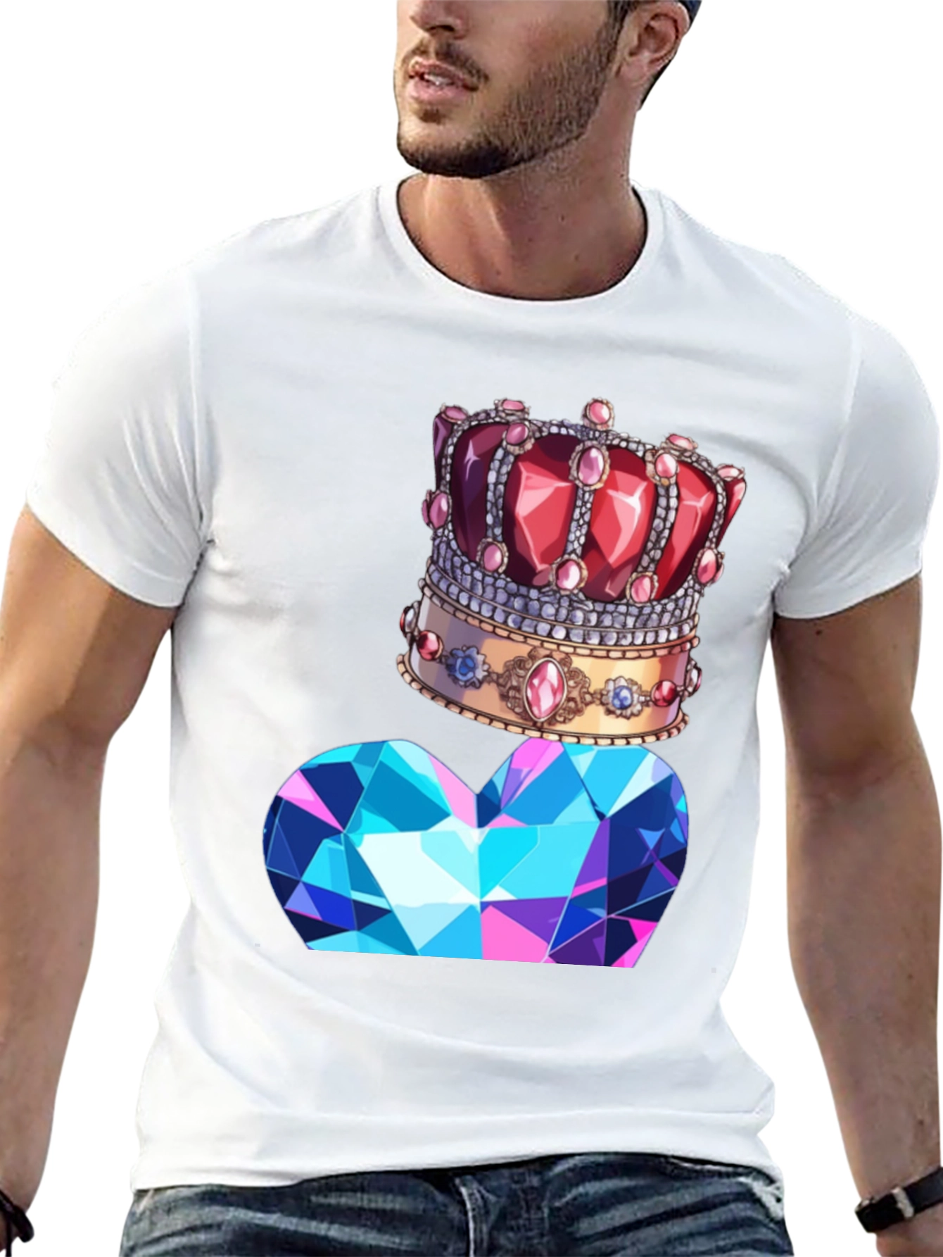 Crown & Diamond T-Shirt - Stylish Graphic Tee