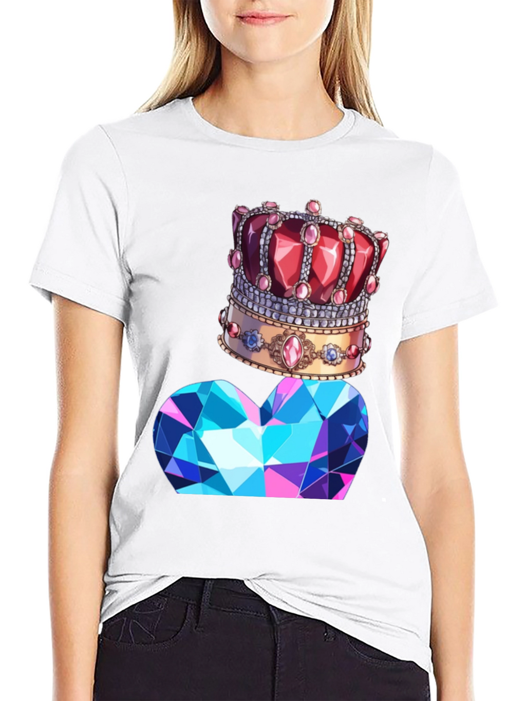 Crown & Diamond T-Shirt - Stylish Graphic Tee