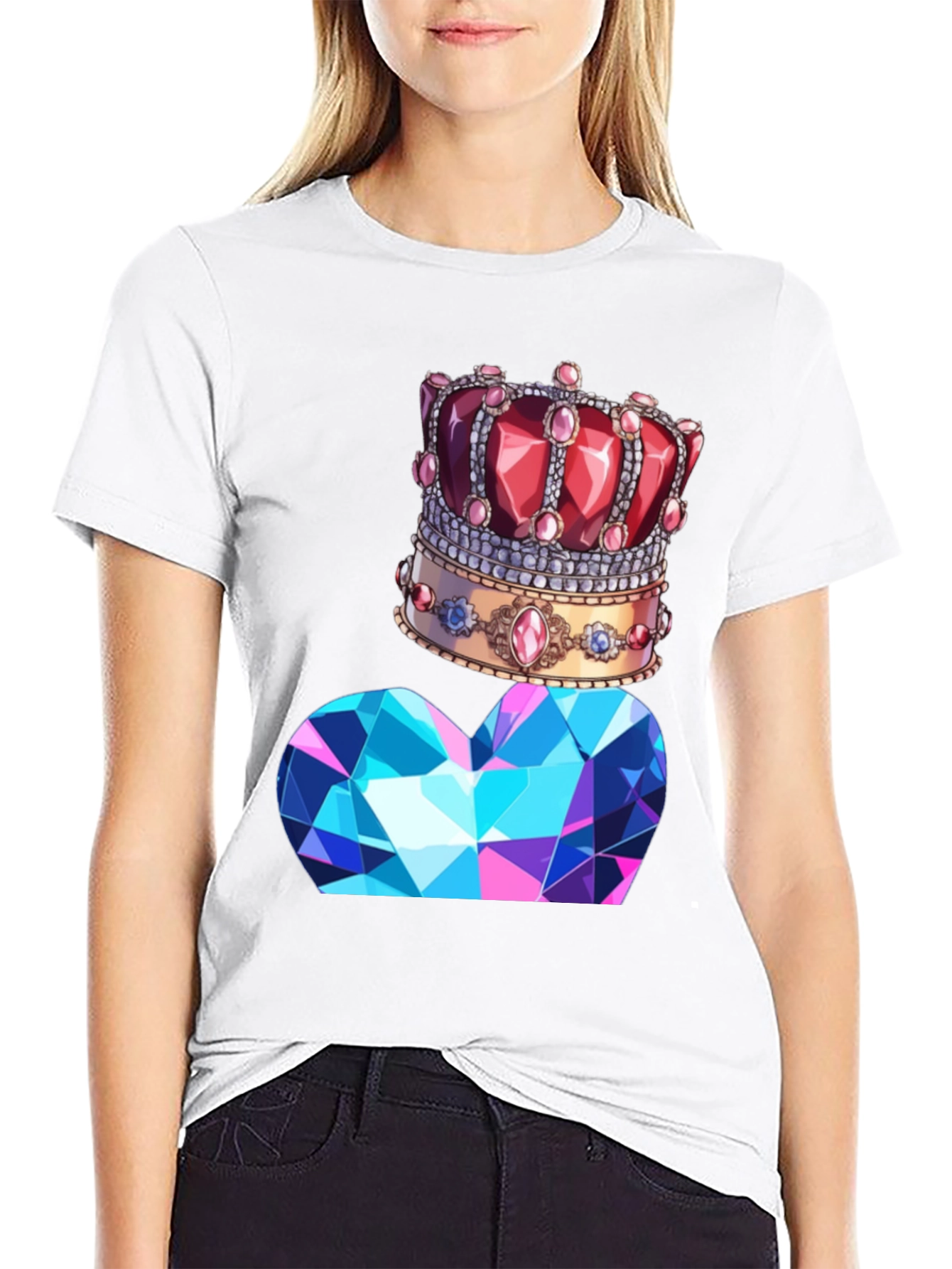 Crown & Diamond T-Shirt - Stylish Graphic Tee