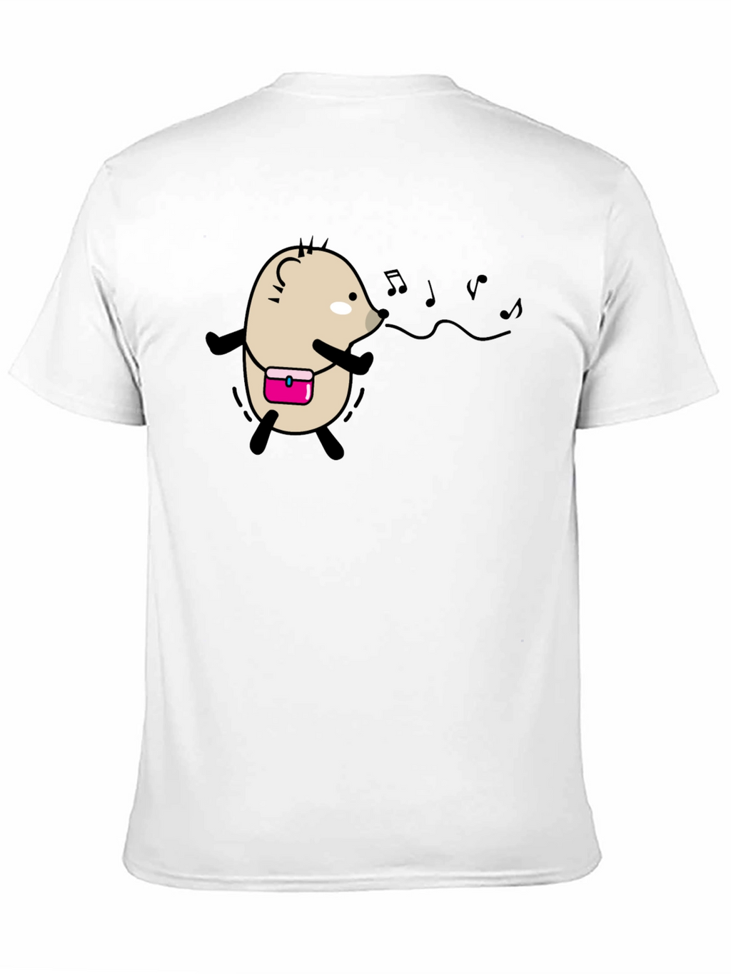 Whimsical Singing Hedgehog Black T-Shirt